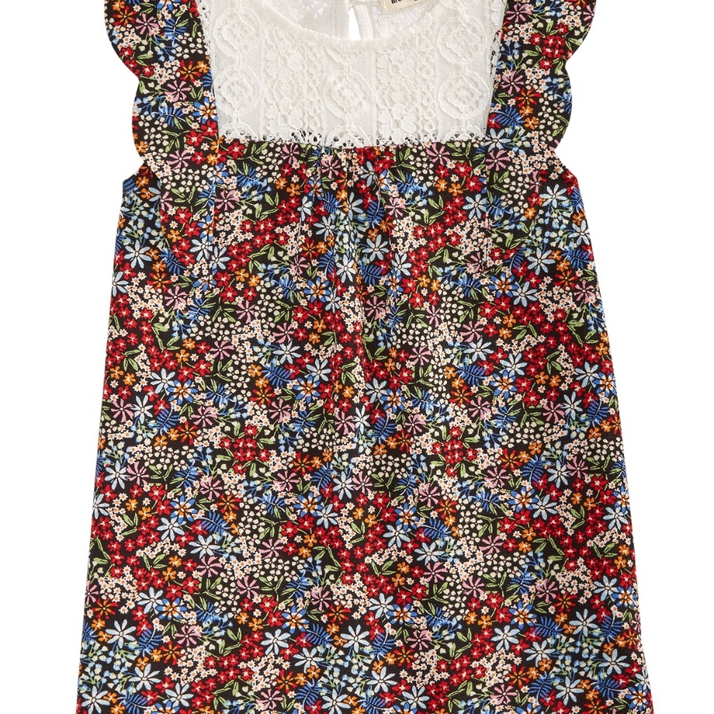Lace-Trim Floral-Print top.